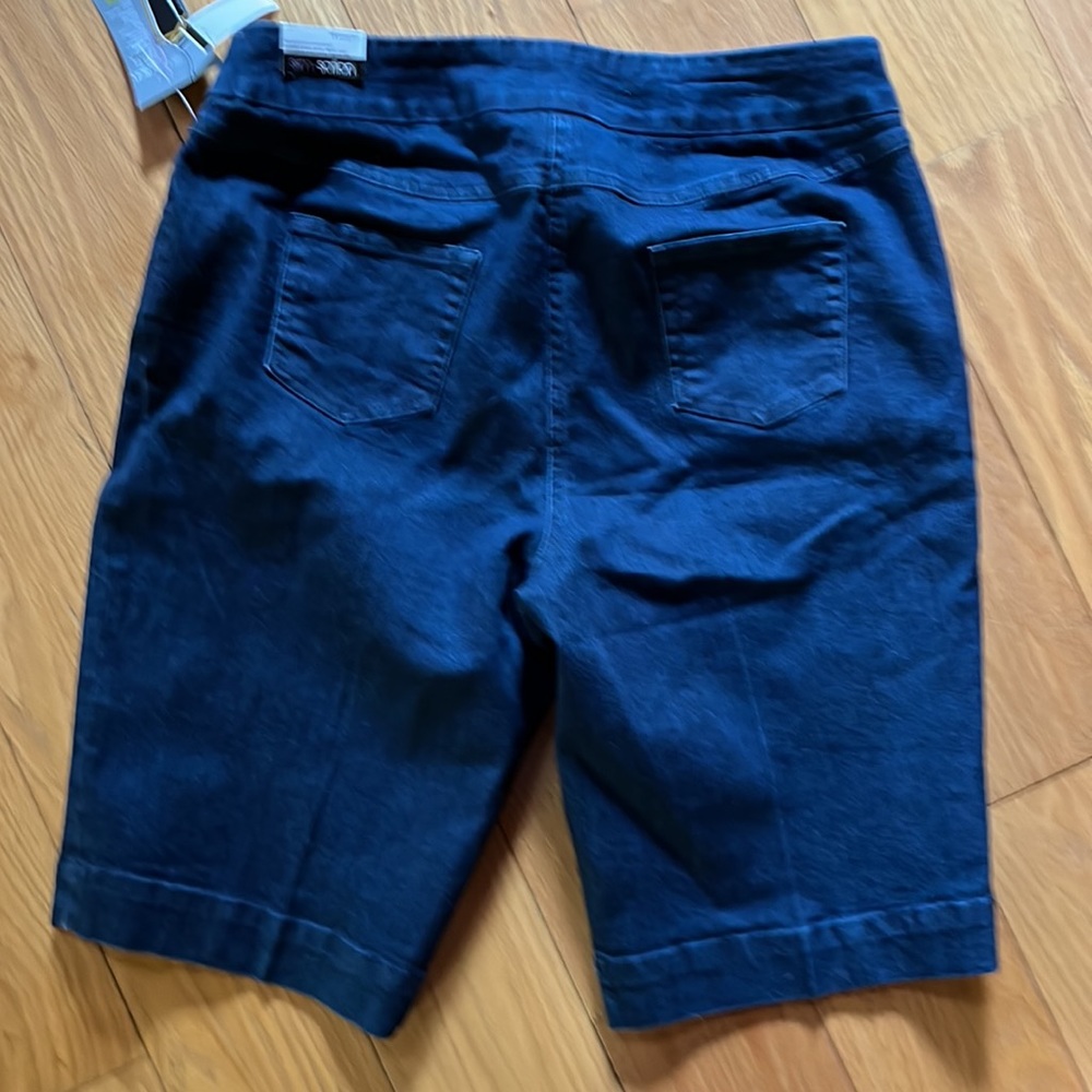 Stretch denim walking shortS 14 SLIM-STATION tummy control panel shape recovery - Picture 4 of 7